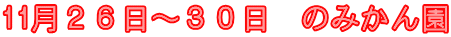 11月２６日～３０日　のみかん園